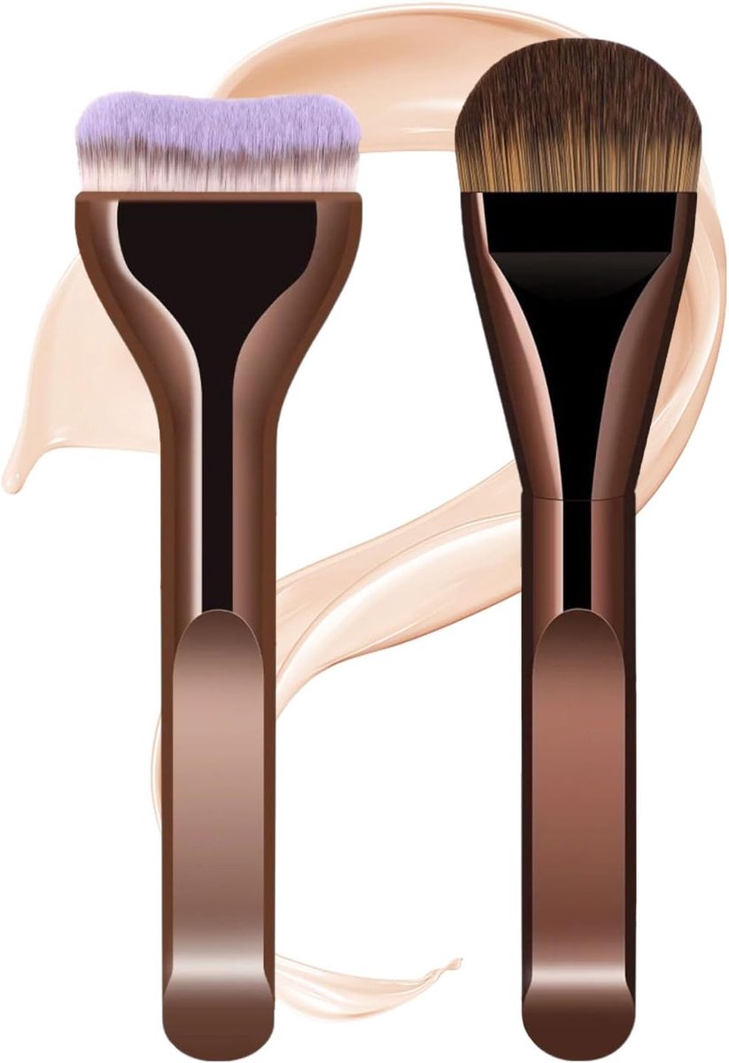 Foundation kwast set - ultra dun - vlakke borstel - nauwkeurige applicatie - ShopVlot