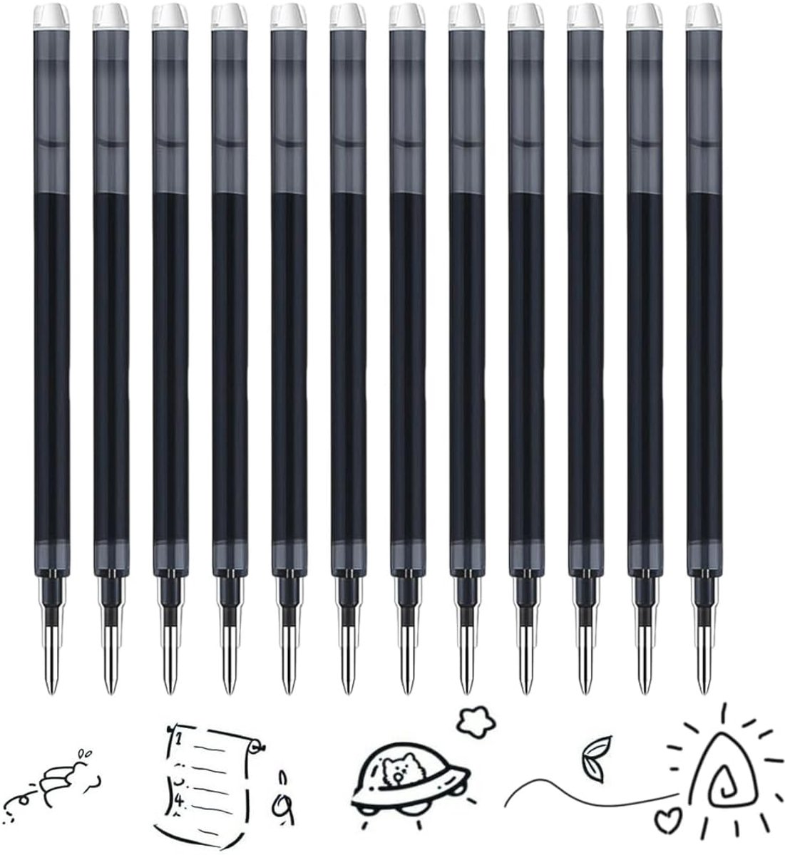 Vulpen navullingen 0.7mm zwart - 12 stuks - voor Pilot Frixion - ideaal voor school en kantoor - ShopVlot