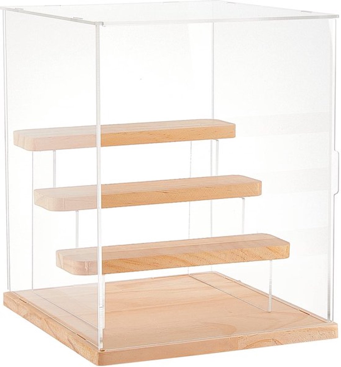 3-laags helder acryl vitrinekast, figuren displaydozen, aanrechtdoos, opbergkubus, organizer, stofdichte bescherming, vitrine voor actiepompfiguren, verzamelobjecten, 23,5 x 22 x 27 cm