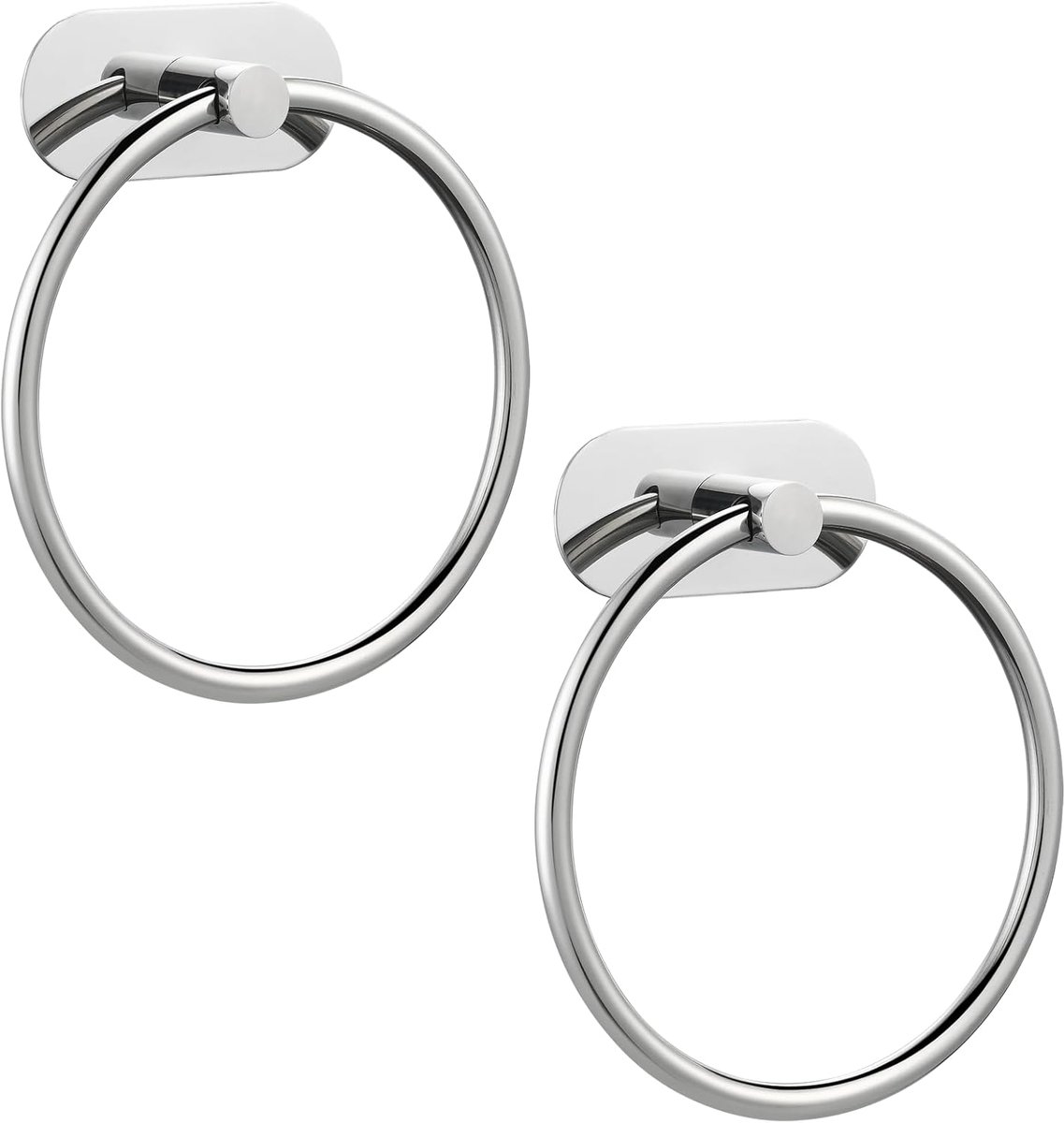 Handdoekring zelfklevend - Wandmontage - RVS - Modern design voor badkamer - ShopVlot
