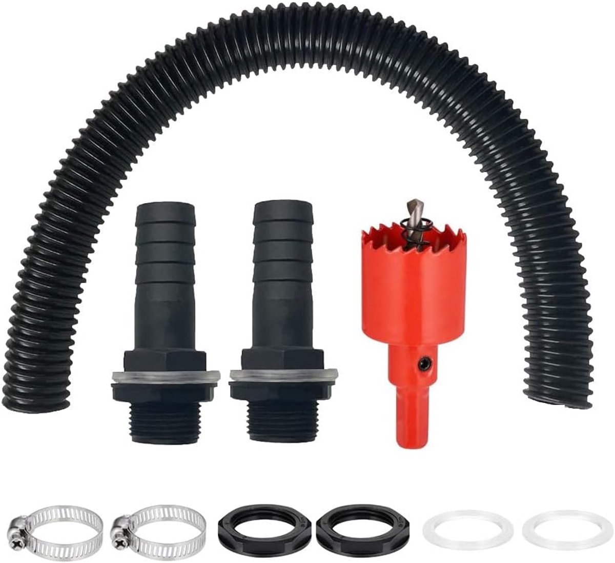 Regentonverbindingsset incl. regentondoorvoer - 500 mm slang - duurzame materialen - voorkomt waterlekkage - ShopVlot
