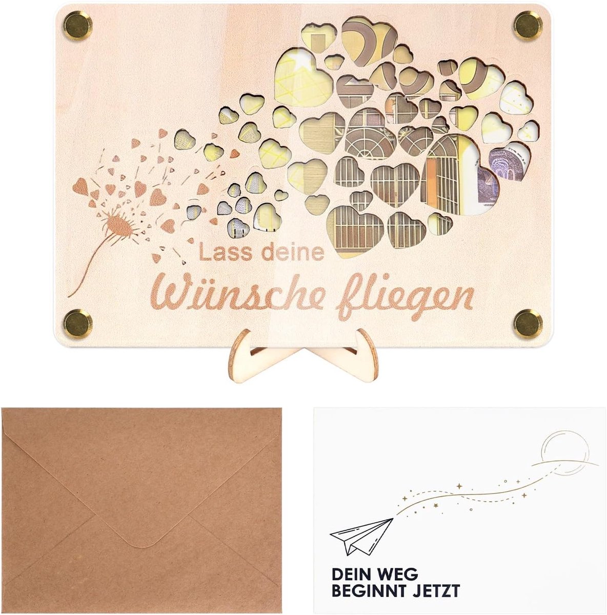 Geldcadeau jeugdwijding - paardenbloem - wenskaart met envelop - creatief cadeau voor jongeren - ShopVlot