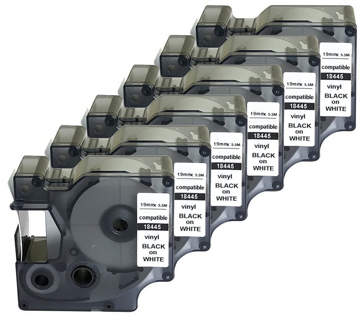 Solidchoice - Compatibele Labelband voor DYMO Rhino, Zwart op Wit