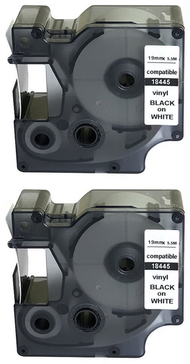 Solidchoice - Label Tape 19mm voor DYMO Rhino 2PK Zwart op Wit
