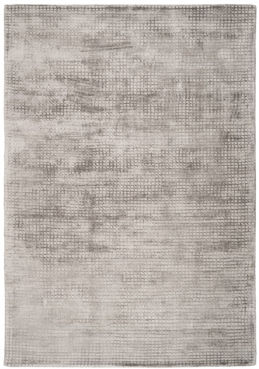Padiro laagpolig vloerkleed 200 x 290 cm - zilver - modern effen design - geschikt voor vloerverwarming - van viscose