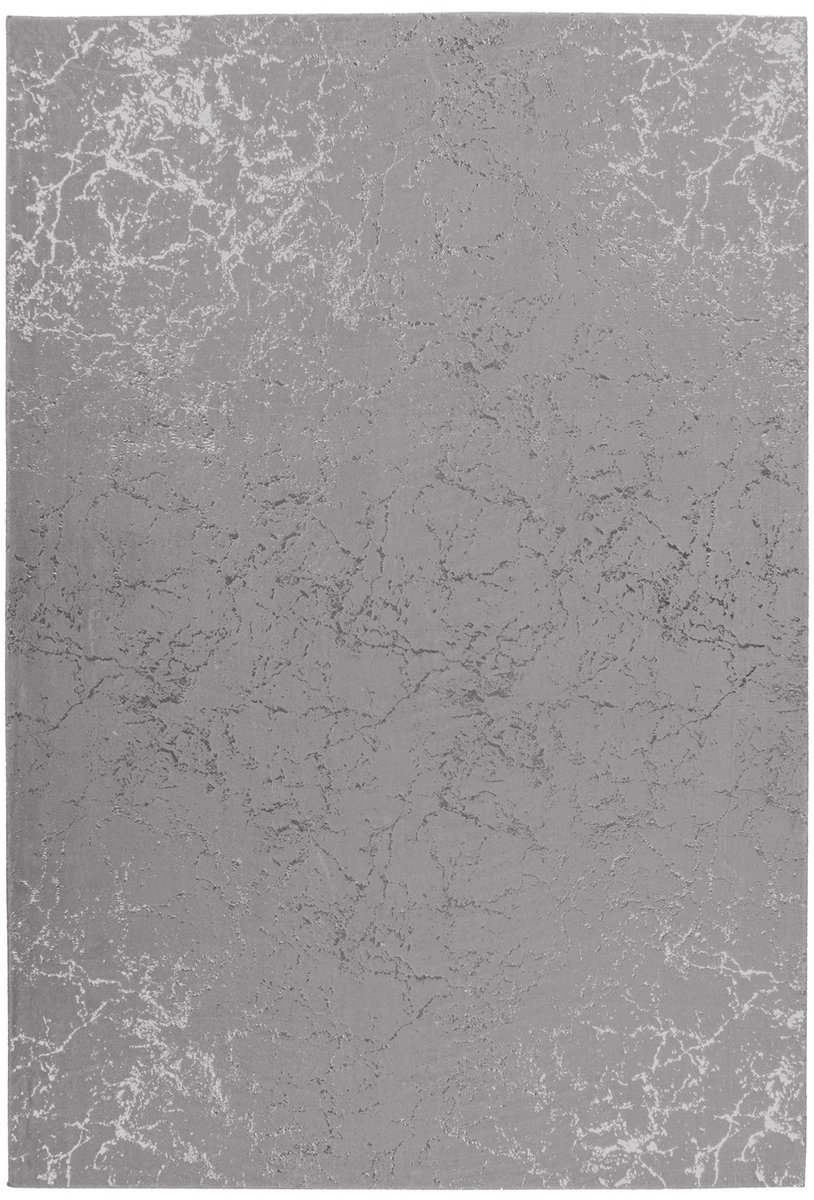 Padiro laagpolig vloerkleed 80 x 150 cm - taupe / zilver - modern abstract design - geschikt voor vloerverwarming - van polyester