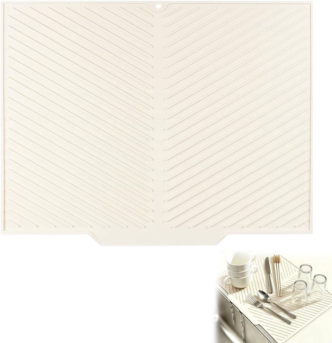 Afdruipmat voor servies 40x32cm - hittebestendig siliconen - multifunctioneel - laat groenten uitlekken - ShopVlot
