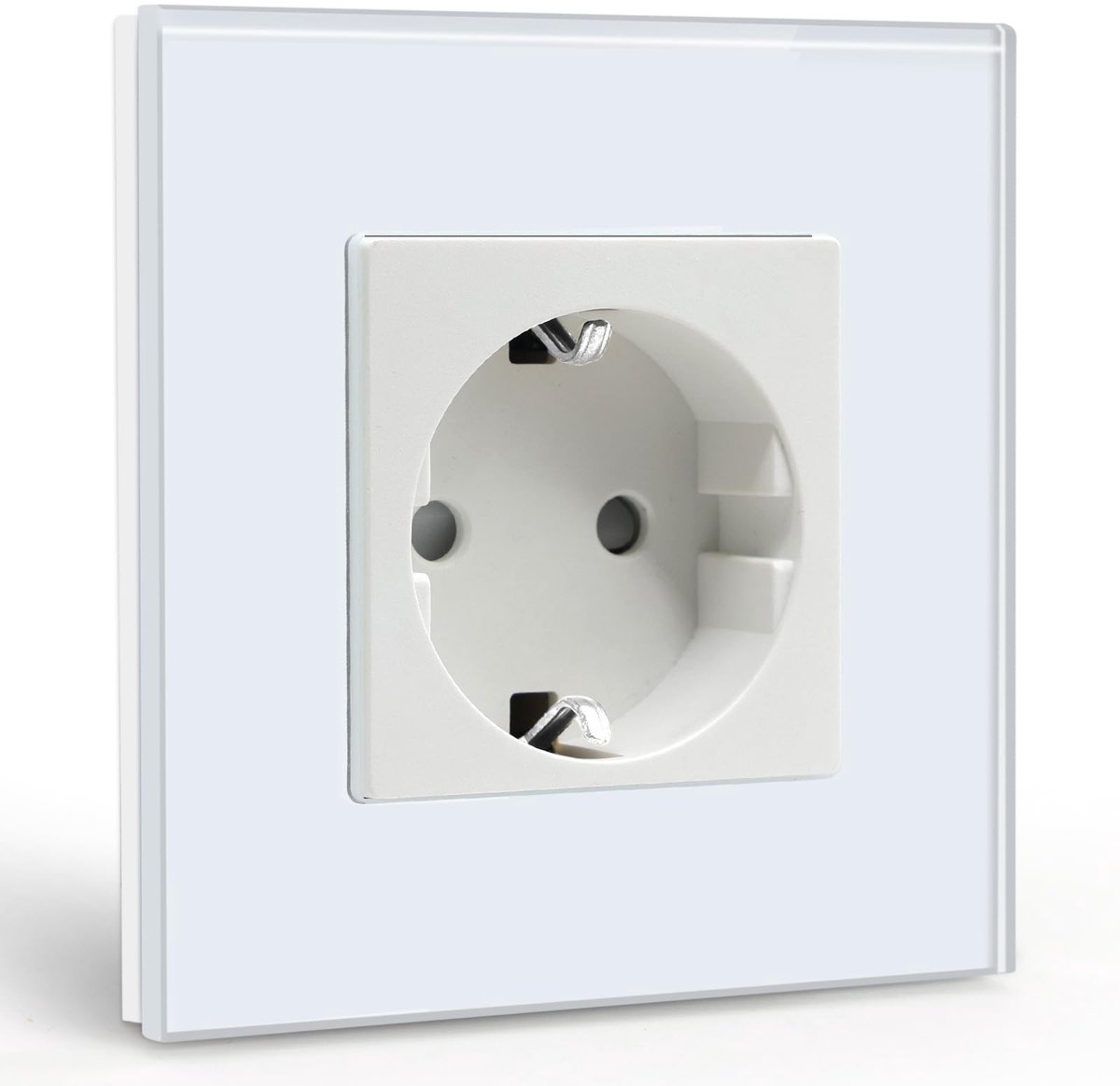 Solidchoice - Schuko Enkelvoudige Wandcontactdoos met Kristalglas Paneel