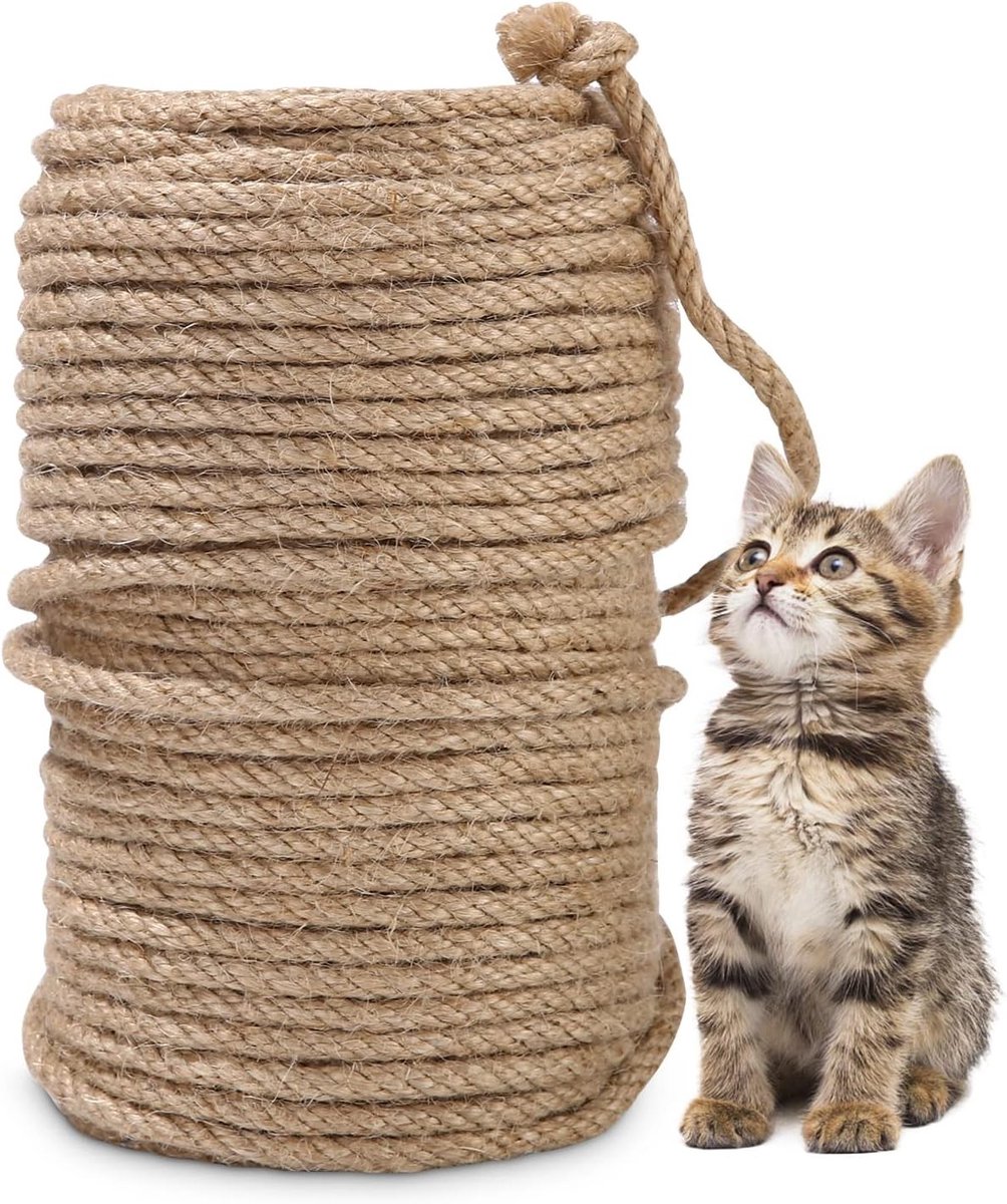 Natuurlijk Sisaltouw - Natuurlijk - 50 meter - Sterk en Antislip - Voor Katten en Huishoudelijk Gebruik