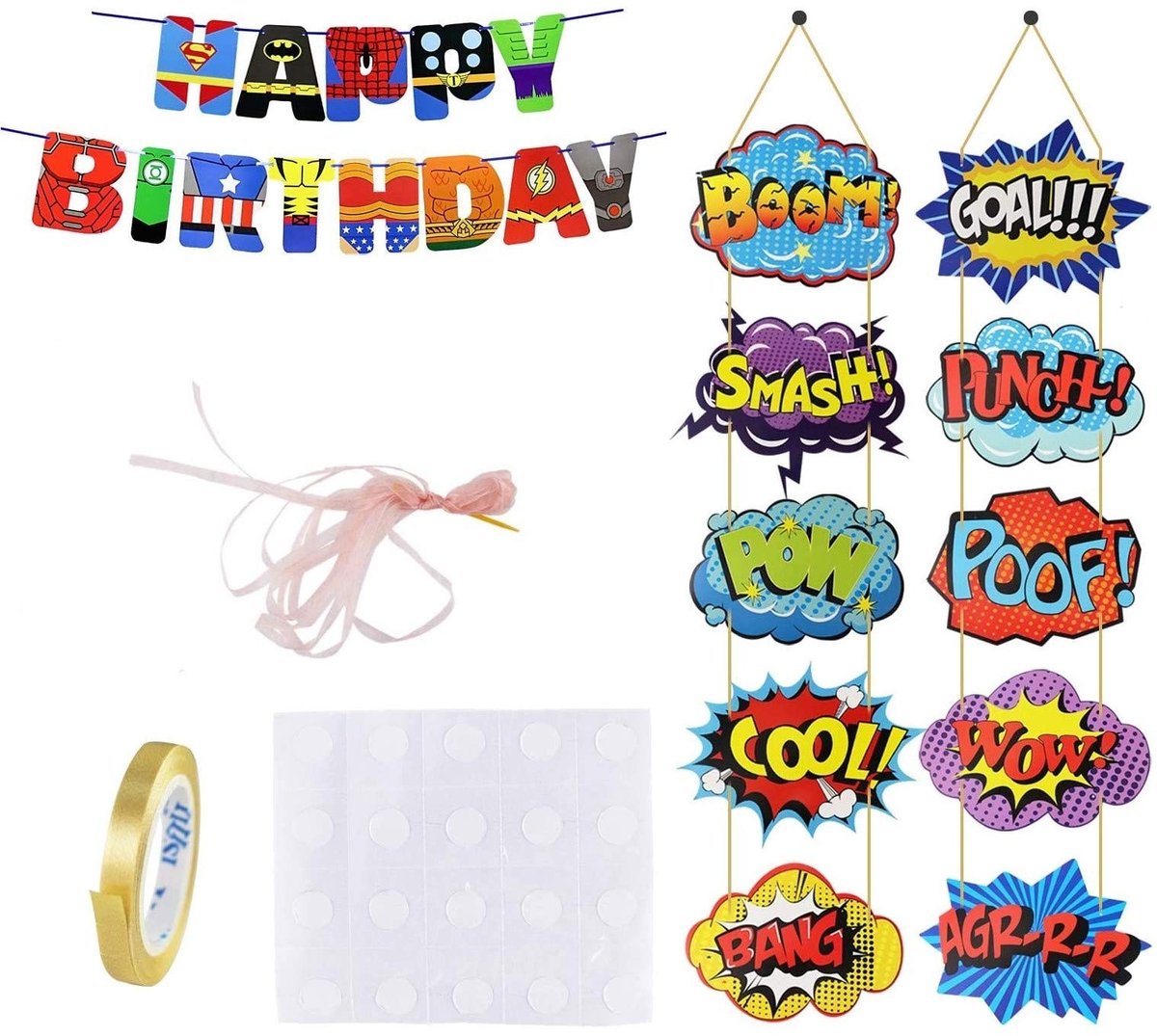 Actie Bord Wanddecoraties - Verjaardagsbanner - Superhelden Thema - Perfect voor Kinderfeestjes - ShopVlot