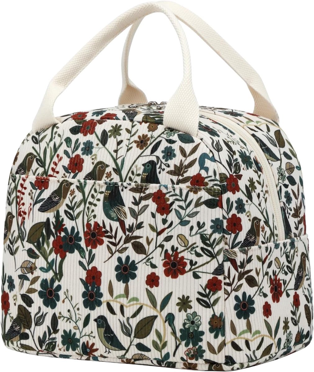 Lunchtas met koelfunctie 26x18x21 cm - corduroy - stijlvol en praktisch voor school en werk - ShopVlot