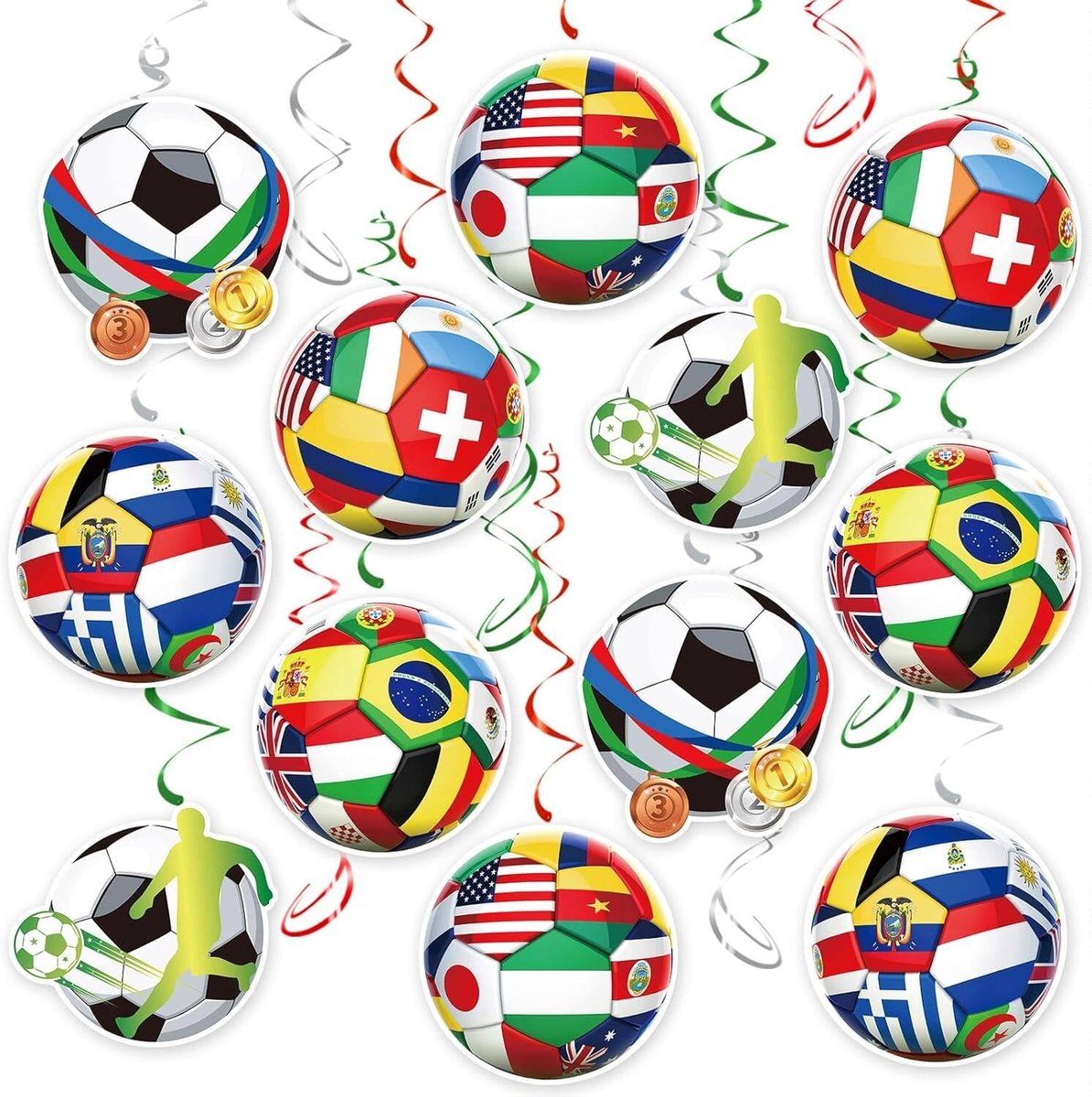 Solidchoice - 32-delige Voetbalversieringen voor Euro 2024 Feestelijkheden