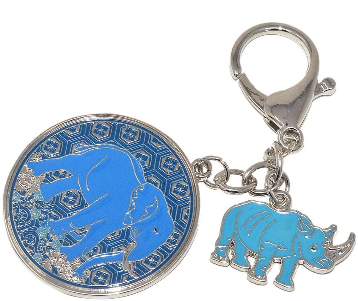 Solidchoice - Feng Shui Amulet tegen Diefstal met Blauw Neushoorn en Olifant