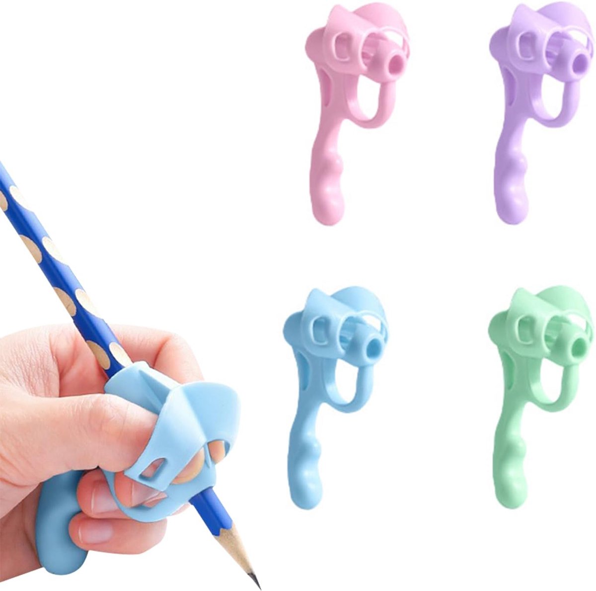 Pencil Grips voor Kinderen - Ergonomisch 4 Stuks - Multicolour - Verbeter Grip en Comfort - ShopVlot