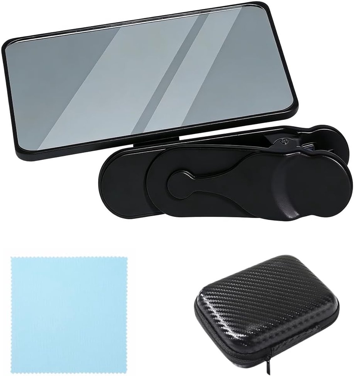 Mobiele telefoonlens verstelbaar - cameraclip voor selfies - opvouwbare spiegel van HD-glas - ShopVlot