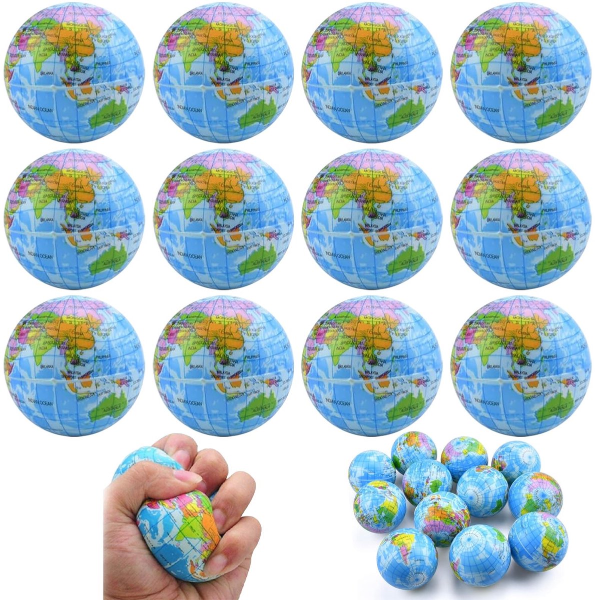 Solidchoice - Set van 12 Anti-Stress Ballen voor Kinderen en Volwassenen