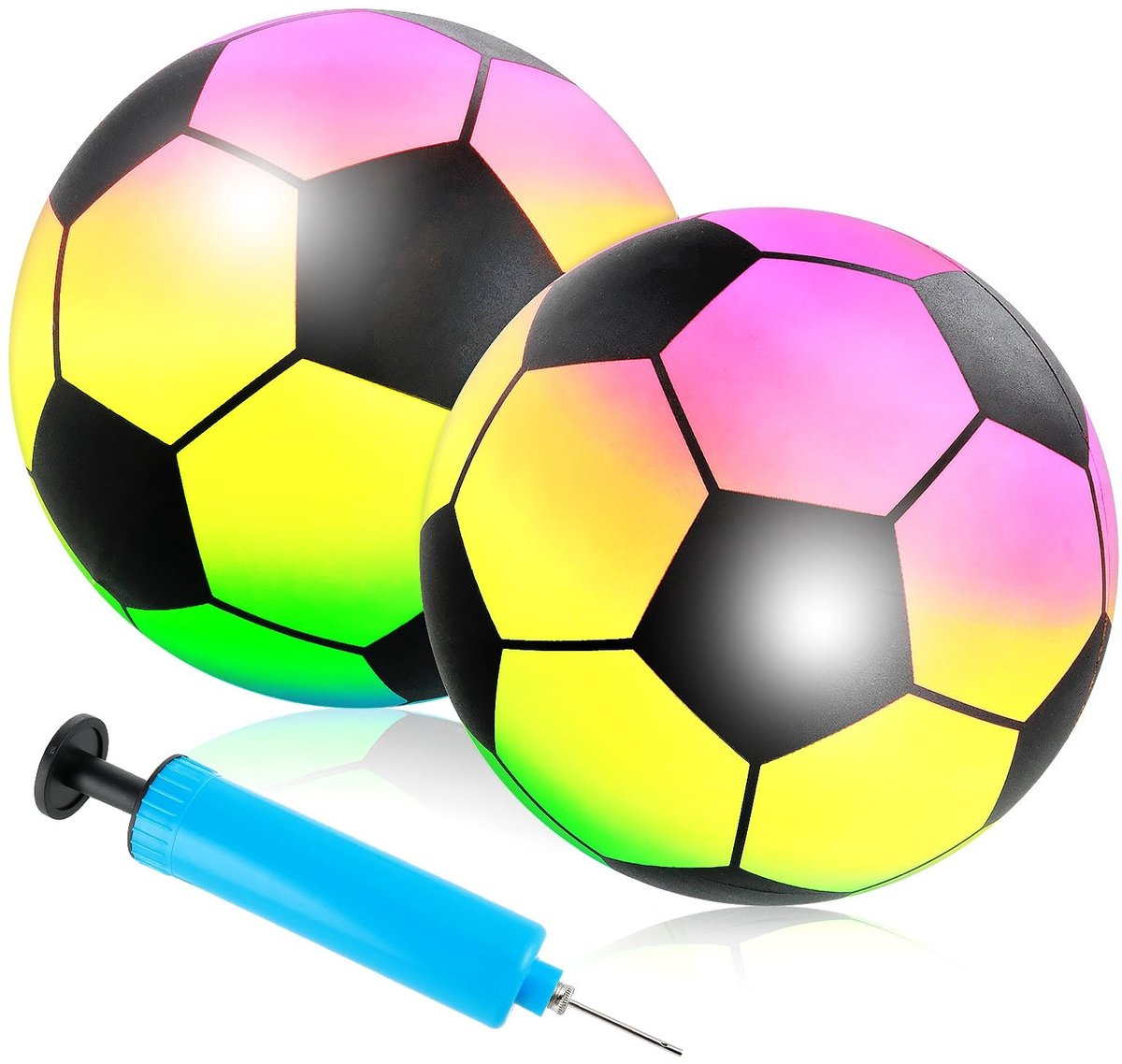 Solidchoice - 2 Stuks Kleurrijke Opblaasbare Voetballen