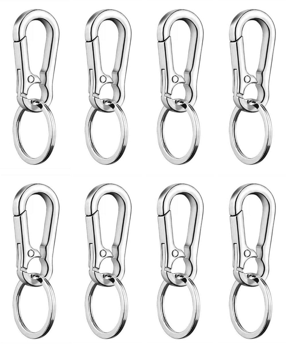 Solidchoice - Set van 8 Metalen Sleutelhangers met Carabiner Clip