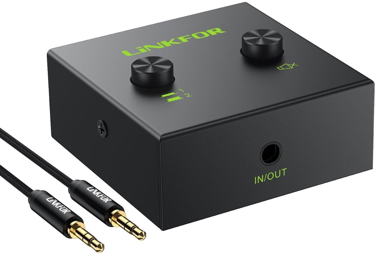 Solidchoice - 3.5mm Audio Switch met Mute Knop voor Computer en Telefoon