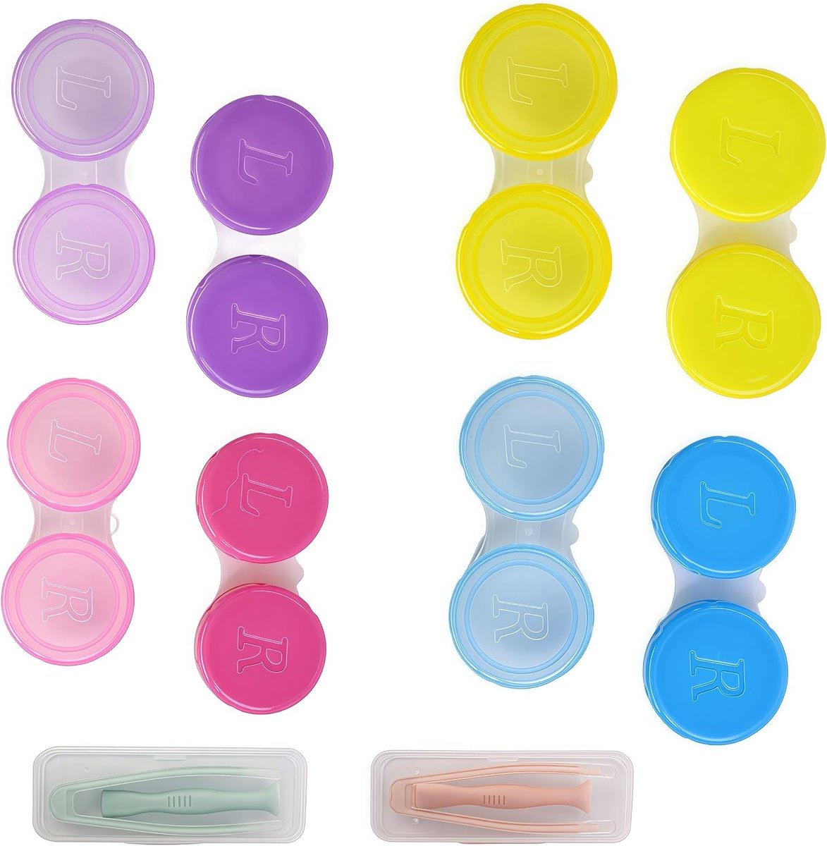 Contactlenshouder set 10 stuks - kleurrijke lenshouder - lekvrij en draagbaar - ideaal voor thuis en op reis - ShopVlot