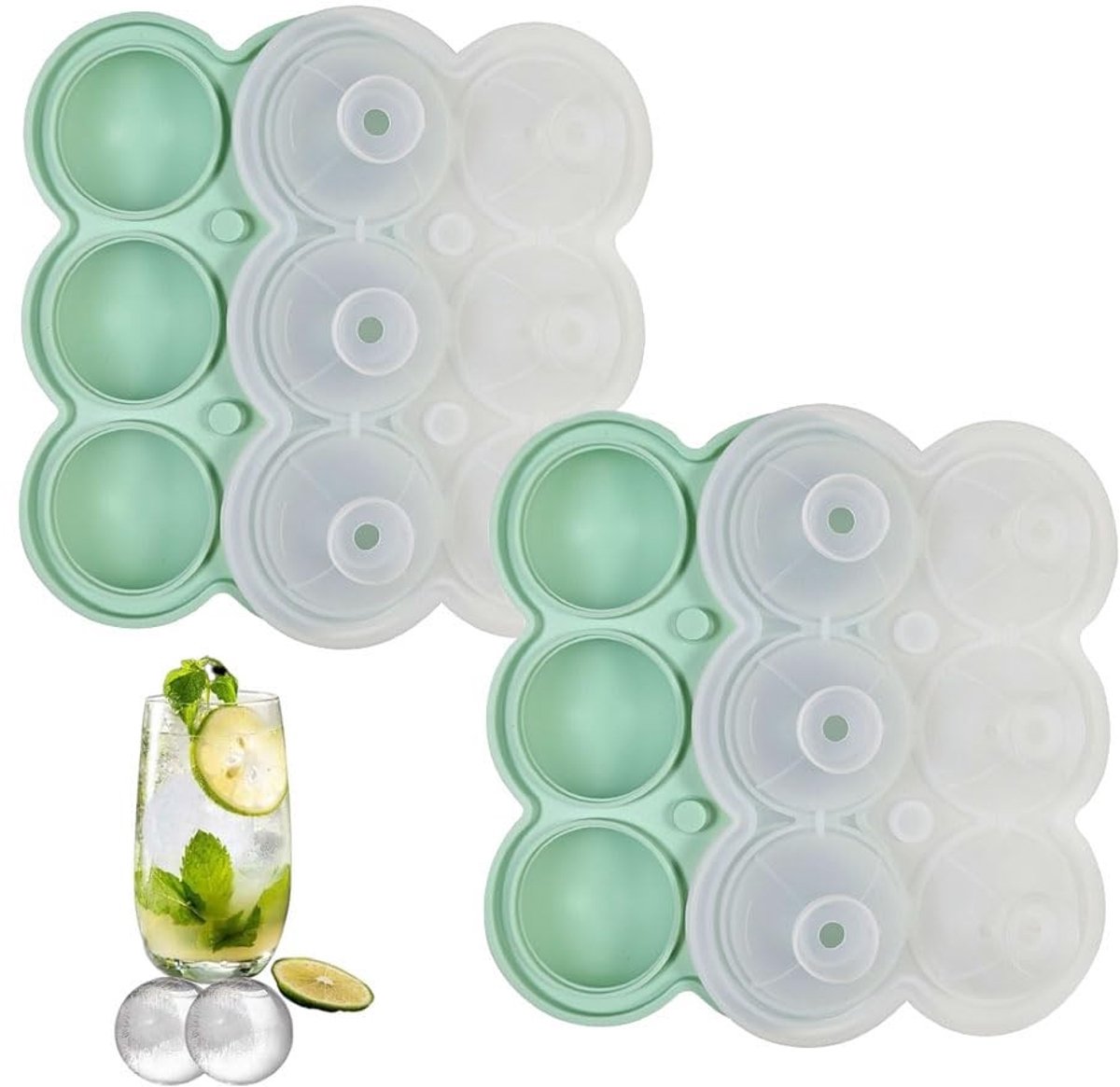 Solidchoice - Herbruikbare Siliconen IJsblokjesvormen voor Cocktails