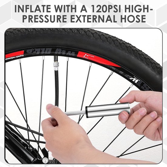 Draagbare mini-fietspomp - aluminium - geschikt voor fietsen en ballen — afbeelding 4