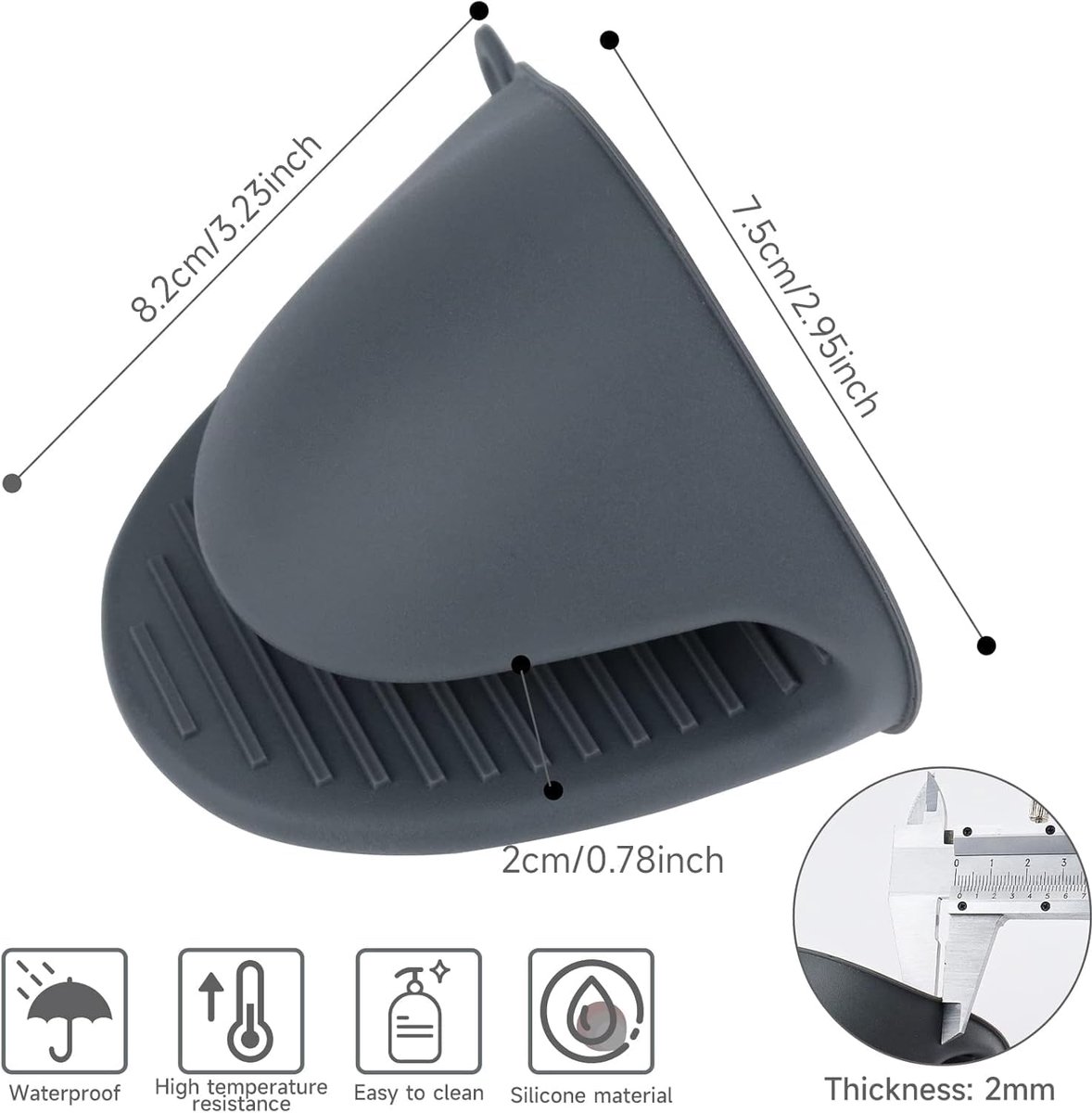 Mini siliconen ovenwanten, hittebestendige knijpgrepen pannenlappen, vingerbeschermhoezen voor heteluchtfriteuse - ShopVlot
