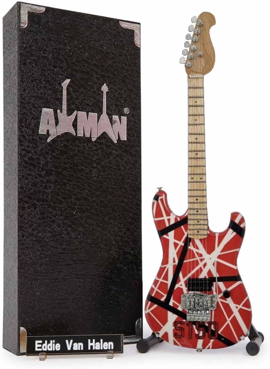 Eddie Van Halen verdrietig - Miniature Guitar - Music Gifts - Handmade ornament - ShopVlot