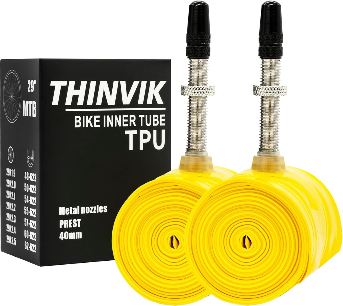 Thinvik TPU Air Chambers - Presta Valve Metal 45/65/85 mm for Road Bikes, MTB and Gravel - ShopVlot