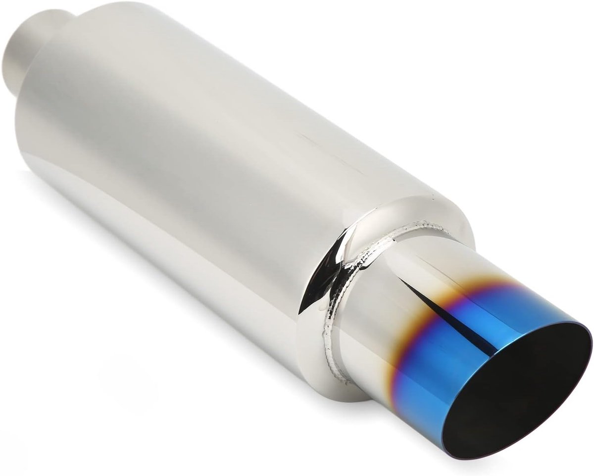 Exhaust Muffler Stainless Steel Universal 2 Inch Intake 3 Inch Exhaust for Car Suitable for Various Vehicles with 2 - ShopVlot