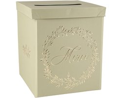 Artifetes Cardboard Urn, Thank You Jolis Strands 21 x 25 cm, Sage Green - ShopVlot
