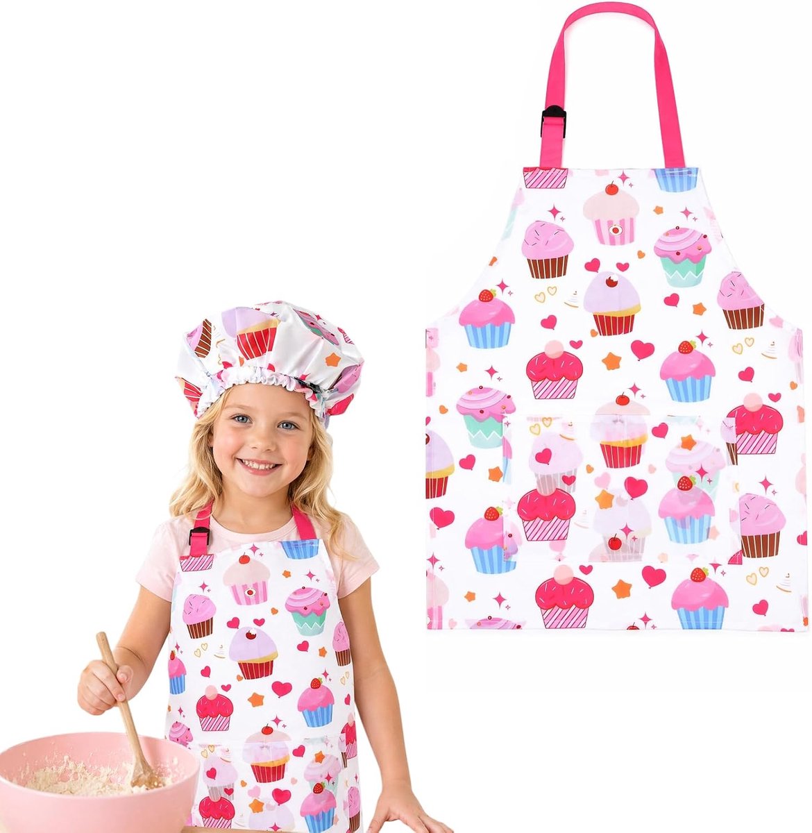 Schattig kinderschort en muts set voor jongens en meisjes, kleurrijk, waterdicht, verstelbaar, met zakken, ideaal als - ShopVlot