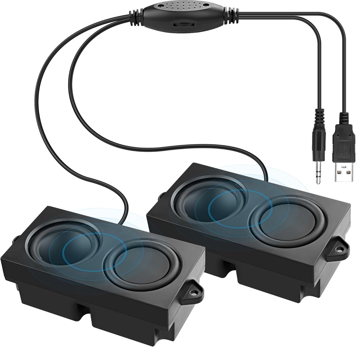 MEIRIYFA Computer Speakers for Desktop Laptop, Mini PC - USB Powered 3.5mm AUX Jack with Volume Control, HiFi Stereo - ShopVlot