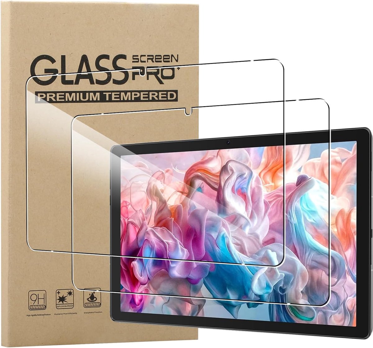 2 stuks gehard glas voor Laptok Tab C10 (10,1 inch), ultrahelder, 9H hardheid, displaybeschermfolie [krasbestendig] - ShopVlot