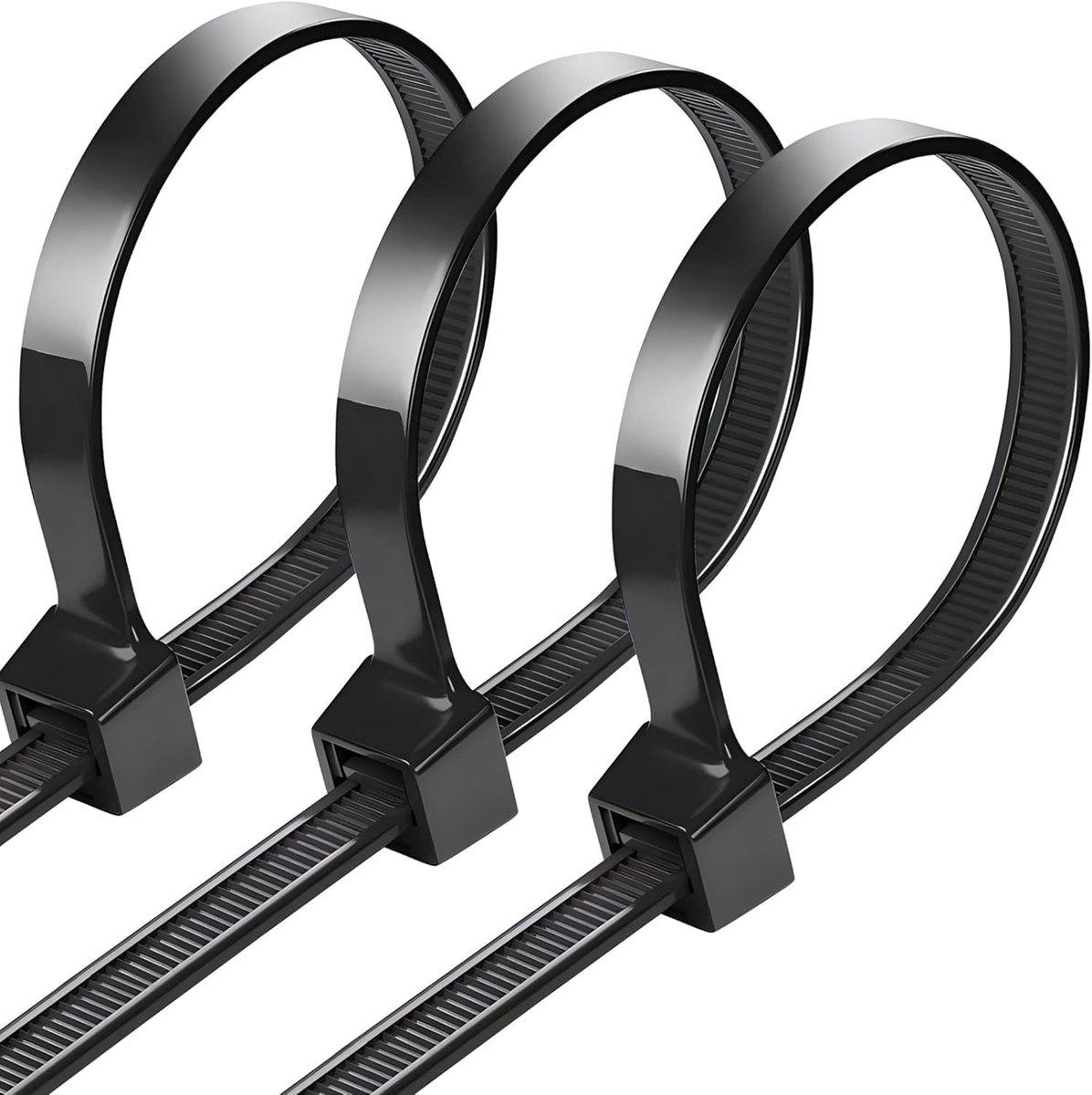 Cable Ties Black 500 mm x 8 mm UV Resistant Ultra Strong with 75 kg Tensile Strength 100 Pieces Black Cable Ties Self - ShopVlot