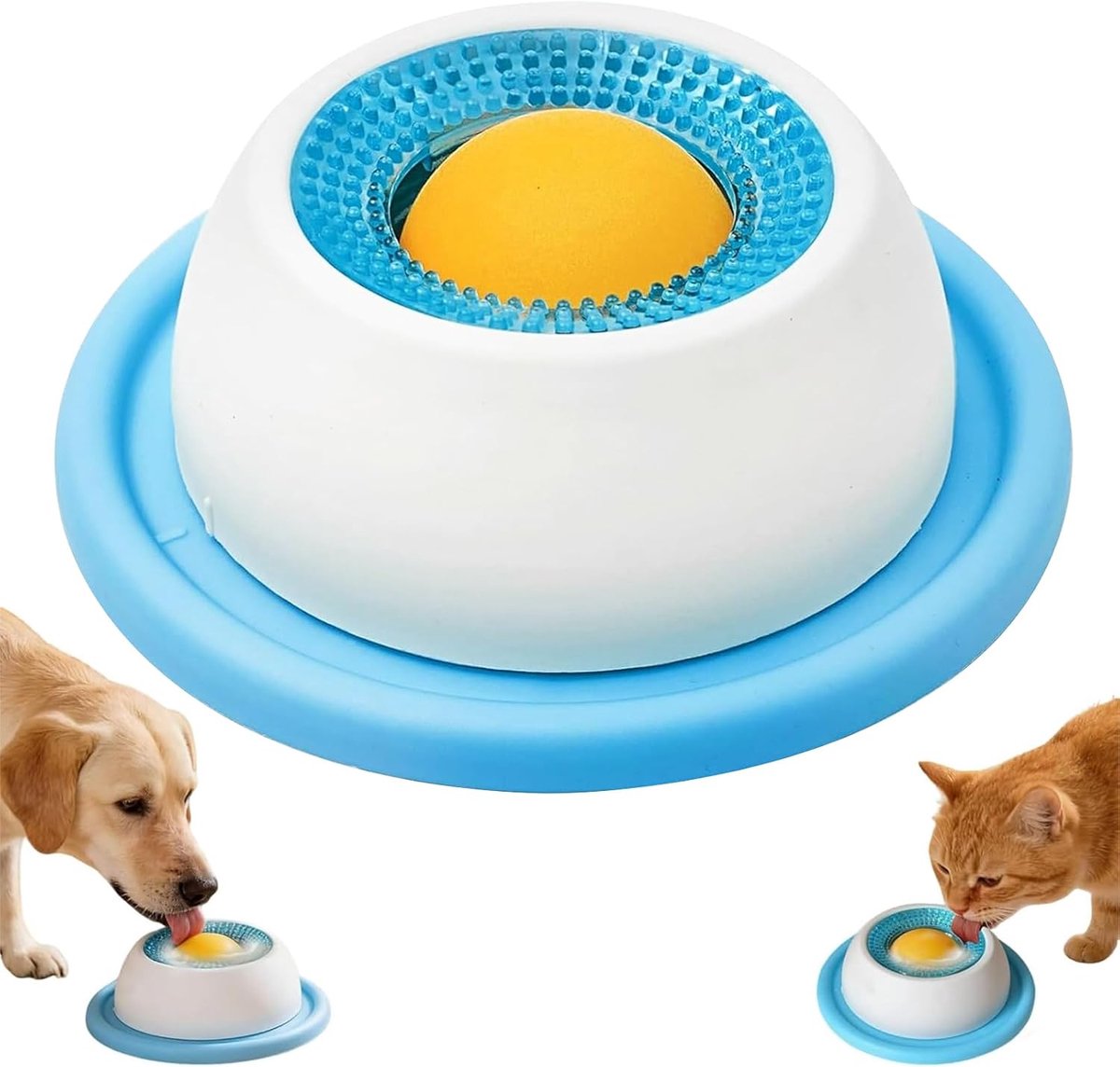 Hondenspeeltje, lick-bowl voor honden, nat voer, lick pad met antislipmat, likbal hond likt voederbak met - ShopVlot