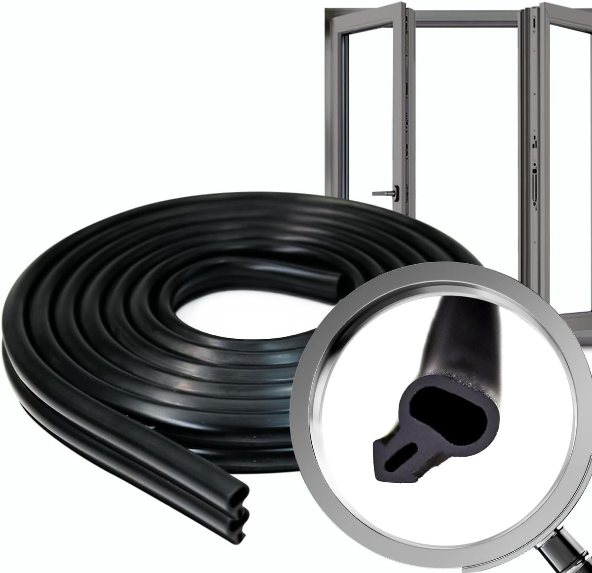 S-232 high-quality rubber window seal (5 m) - Ideal protection against moisture, heat and sound insulation for PVC - ShopVlot