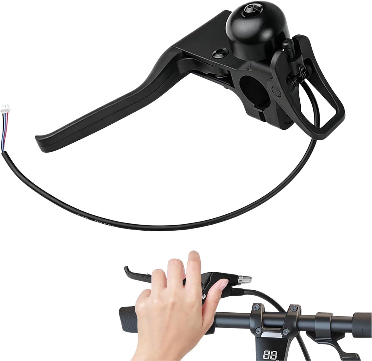 Remhendel voor elektrische fiets, 36 V linker fietsrem, handrem, hendel van aluminium, vervanging, met bel, voor - ShopVlot