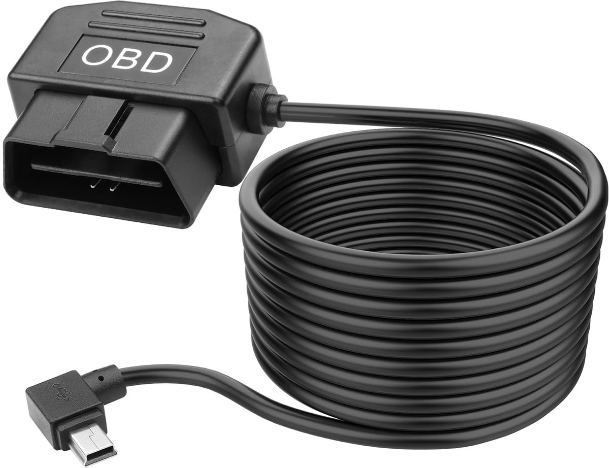 MEIRIYFA OBD Power Cable for Dash Camera, OBD2 to Mini USB Adapter, Hardwire Charging Cable with 24 Hours Surveillance - ShopVlot