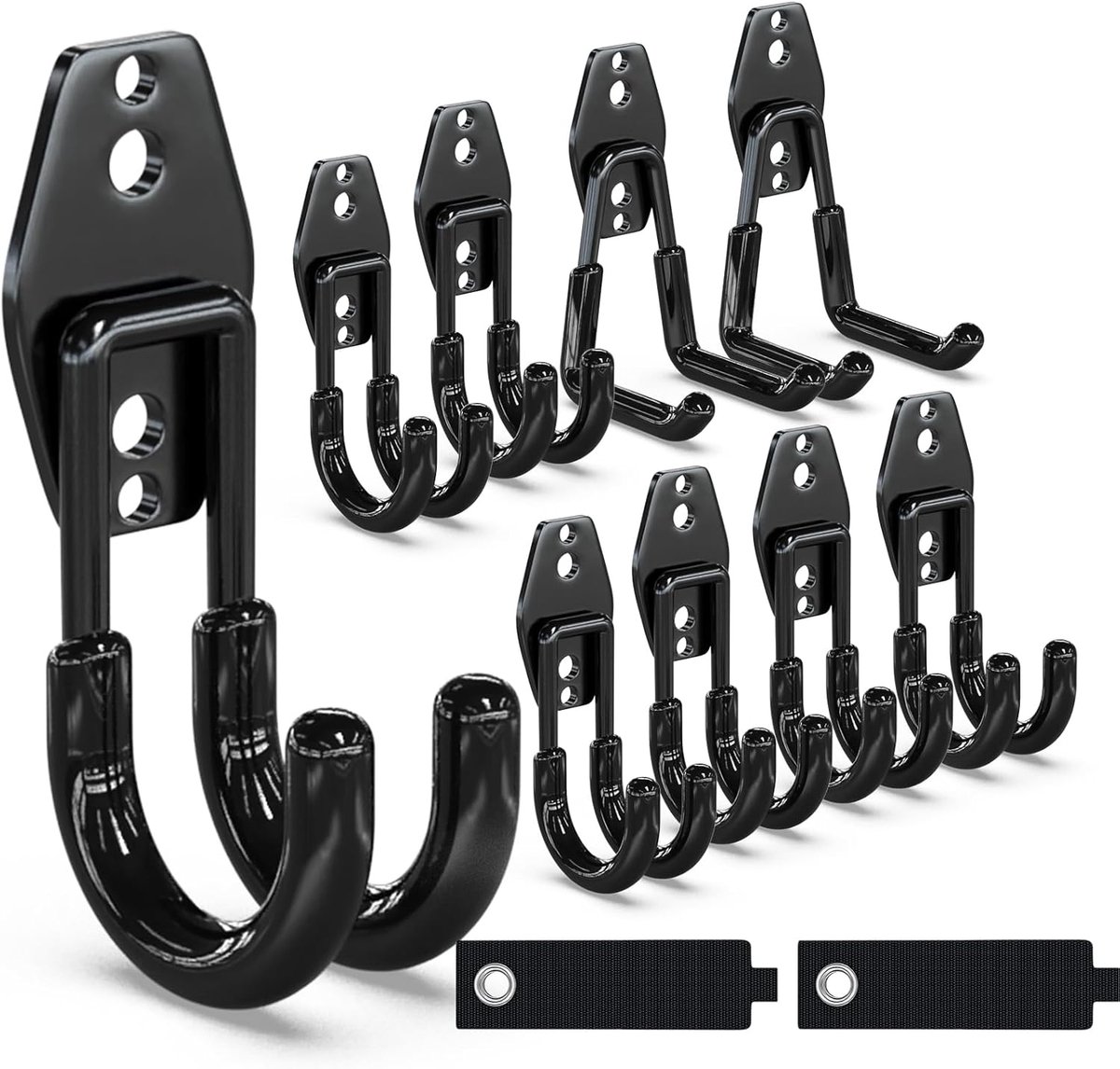 3-H Garage storage Utility double hooks, steel garage hook heavy duty iron wall mount tool holder for home chair - ShopVlot