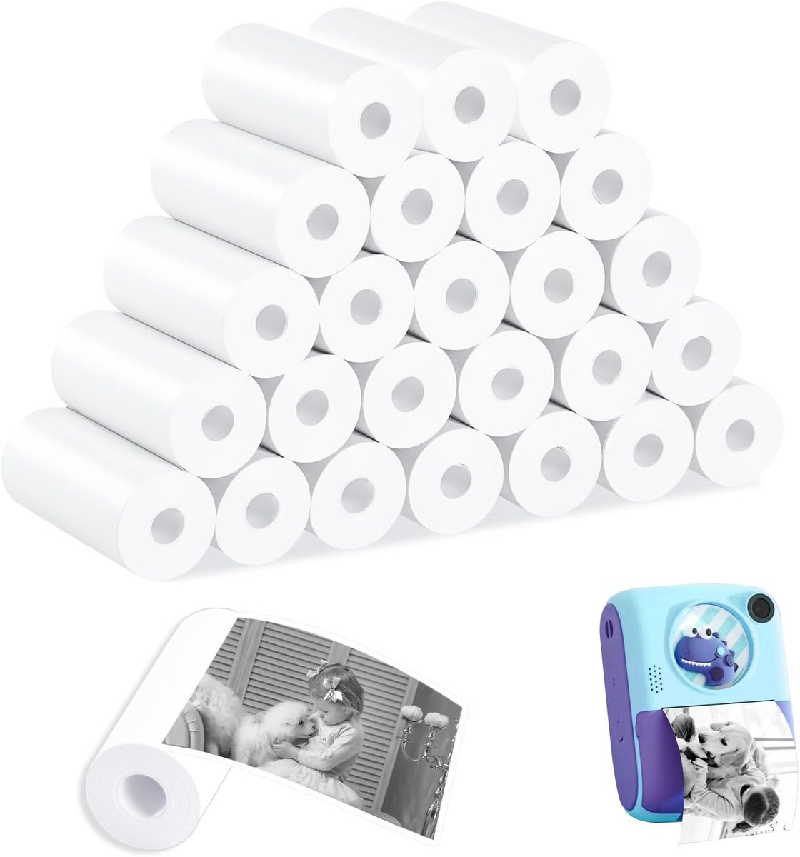 5 rollen thermisch papier voor kindercamera's, printpapier, thermisch papier voor kindercamera's voor instantcamera's - ShopVlot