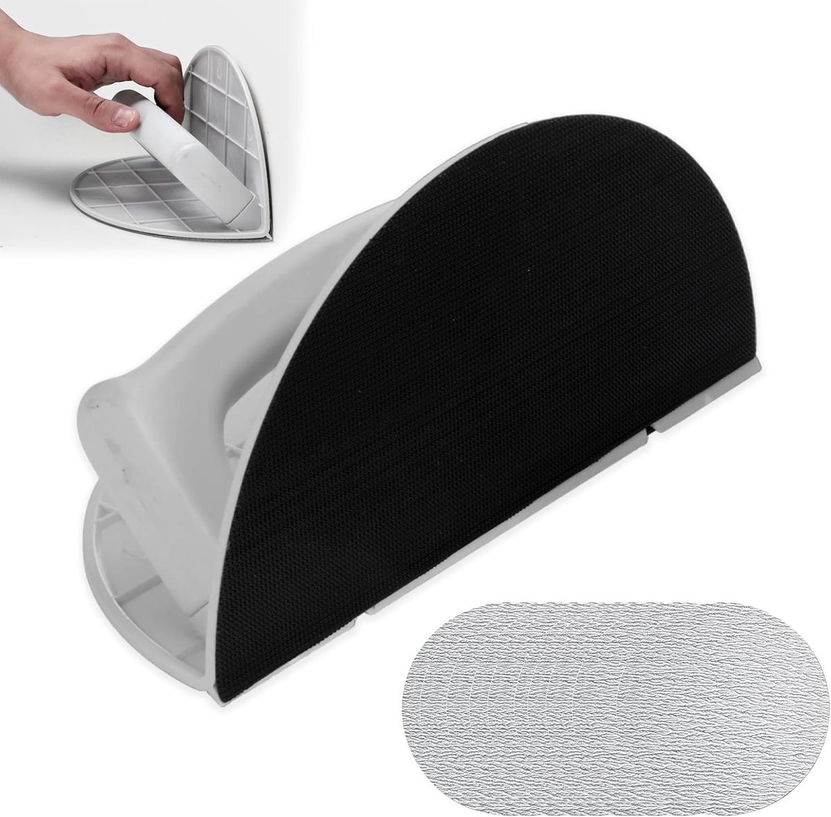 Multifunctional Semicircular Hand Sander, Self Adhesive Semicircular Angle Sandpaper Tools, Angle Grinder with 10 Grit - ShopVlot