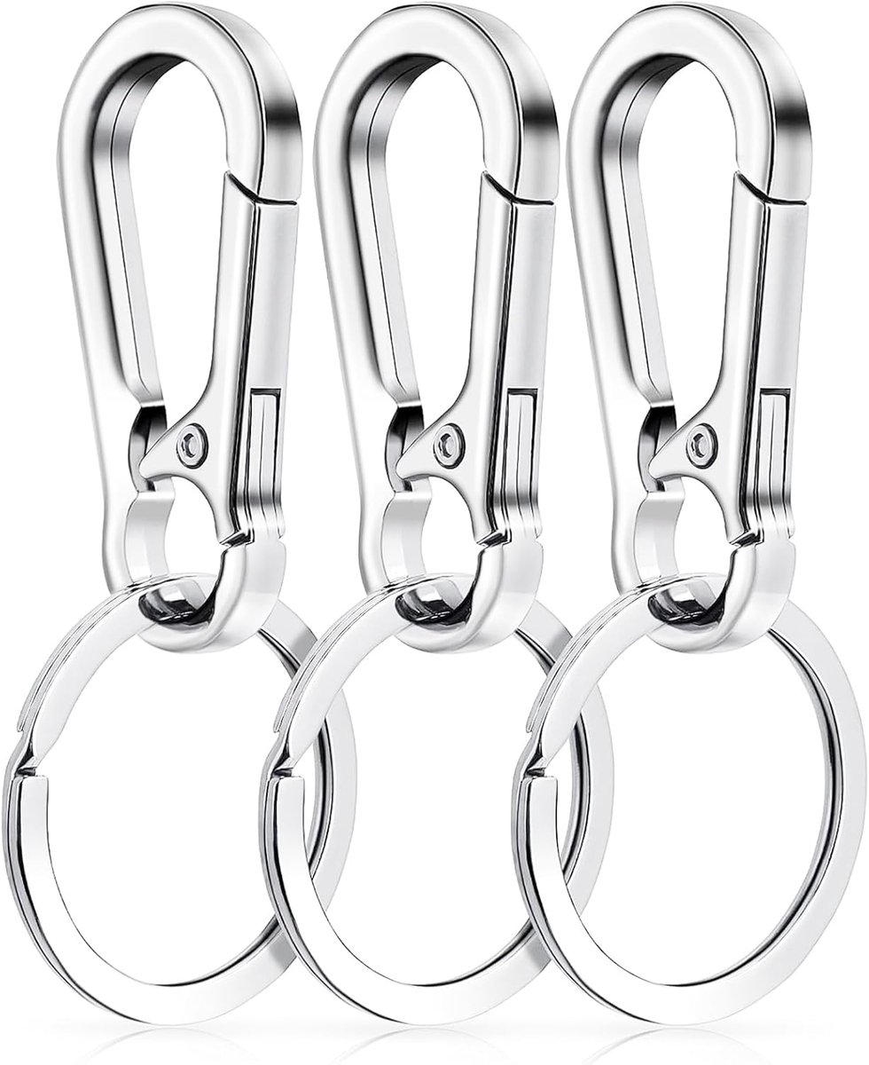 3 Piece Carabiner Key Ring, Duoleimi Mini Carabiner Metal Key Rings Small Carabiner Key Ring - ShopVlot
