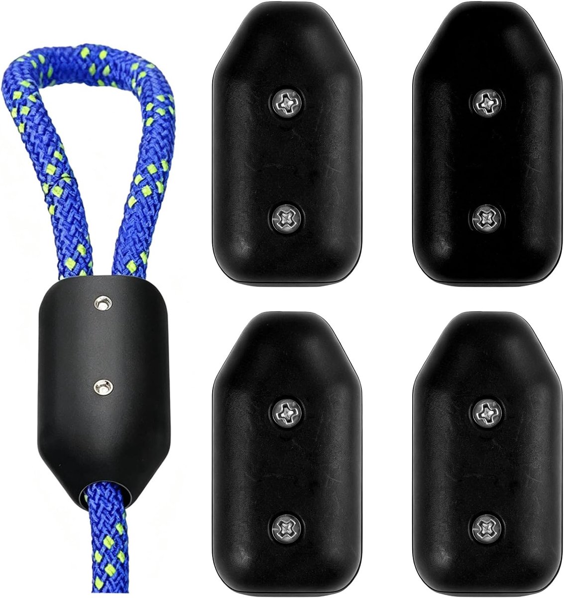 4 stuks herbruikbare kabelbinders van kunststof voor touw 7-8 mm, kabelconnector voor nylon of gevlochten touw, 8 mm - ShopVlot