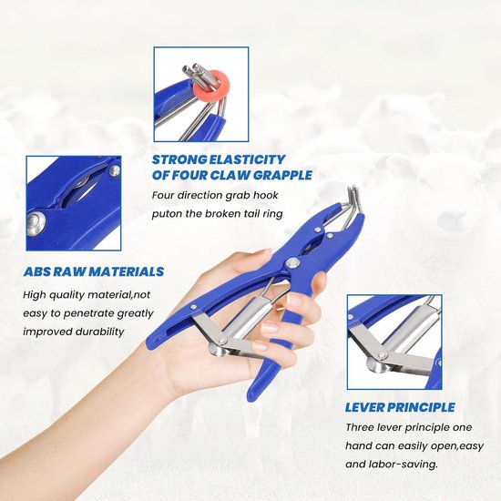 Castration Pliers With 100Pcs Red Castrator Rubber Rings Tail Docking Clamp Castration Pliers Ring Applicator Kit - ShopVlot — afbeelding 2