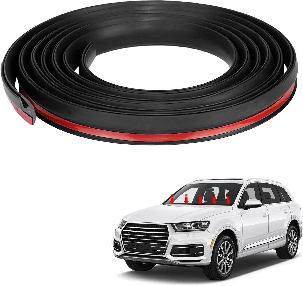 Windscreen Rubber Seal 1.7 m - Zwart Rubber - Duurzaam en Weerbestendig - Bescherming en Isolatie - ShopVlot