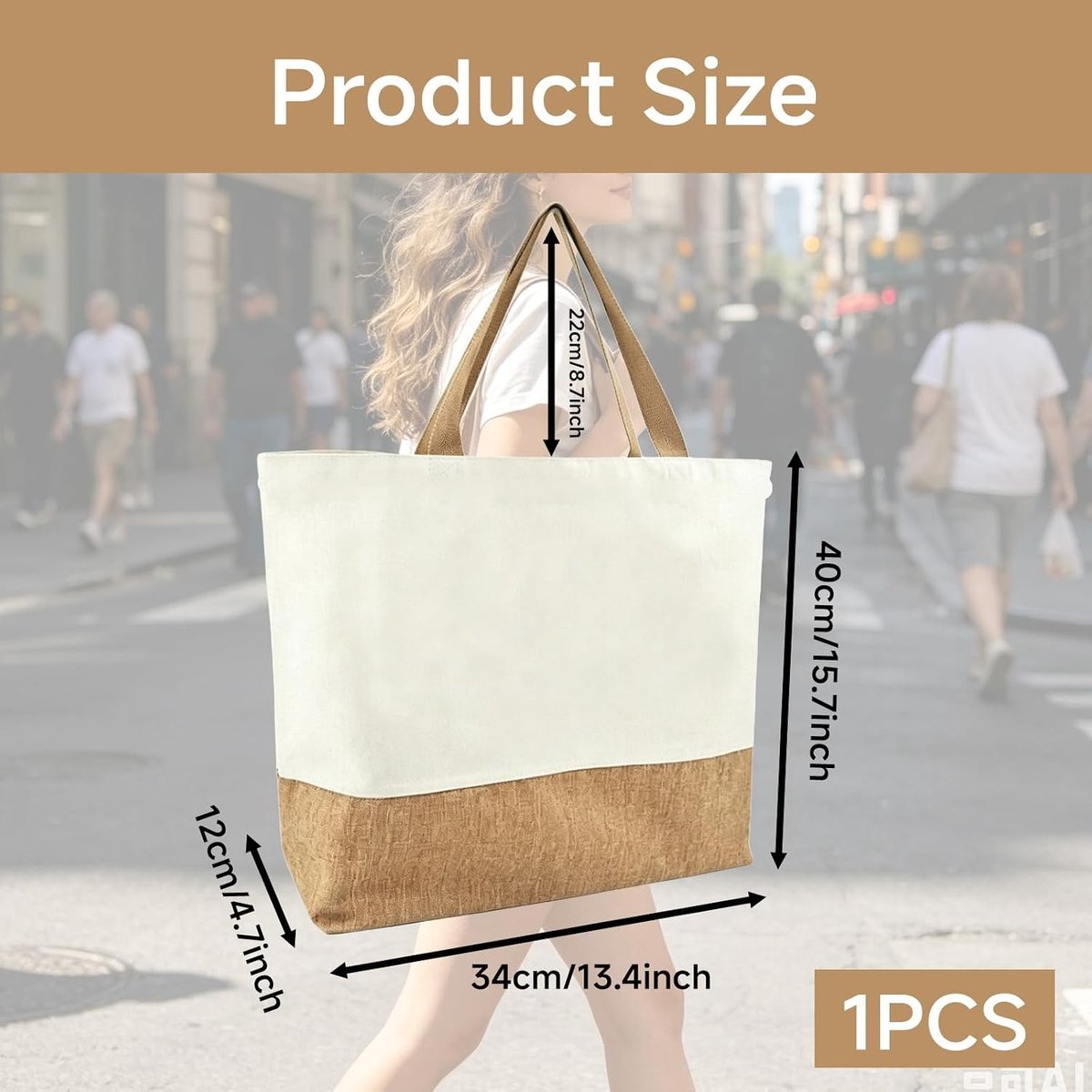 Stijlvolle Jute Tas voor Vrouwen - Herbruikbare Shopper voor Verjaardag, Moederdag en Kerst, 40 x 34 cm, Perfect voor Boodschappen en Dagelijks Gebruik