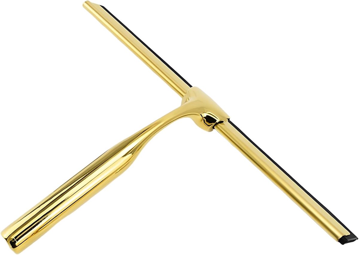 Glaswisser 25,7 cm - RVS goud - Soft silicone lip - Streeploos reinigen - ShopVlot