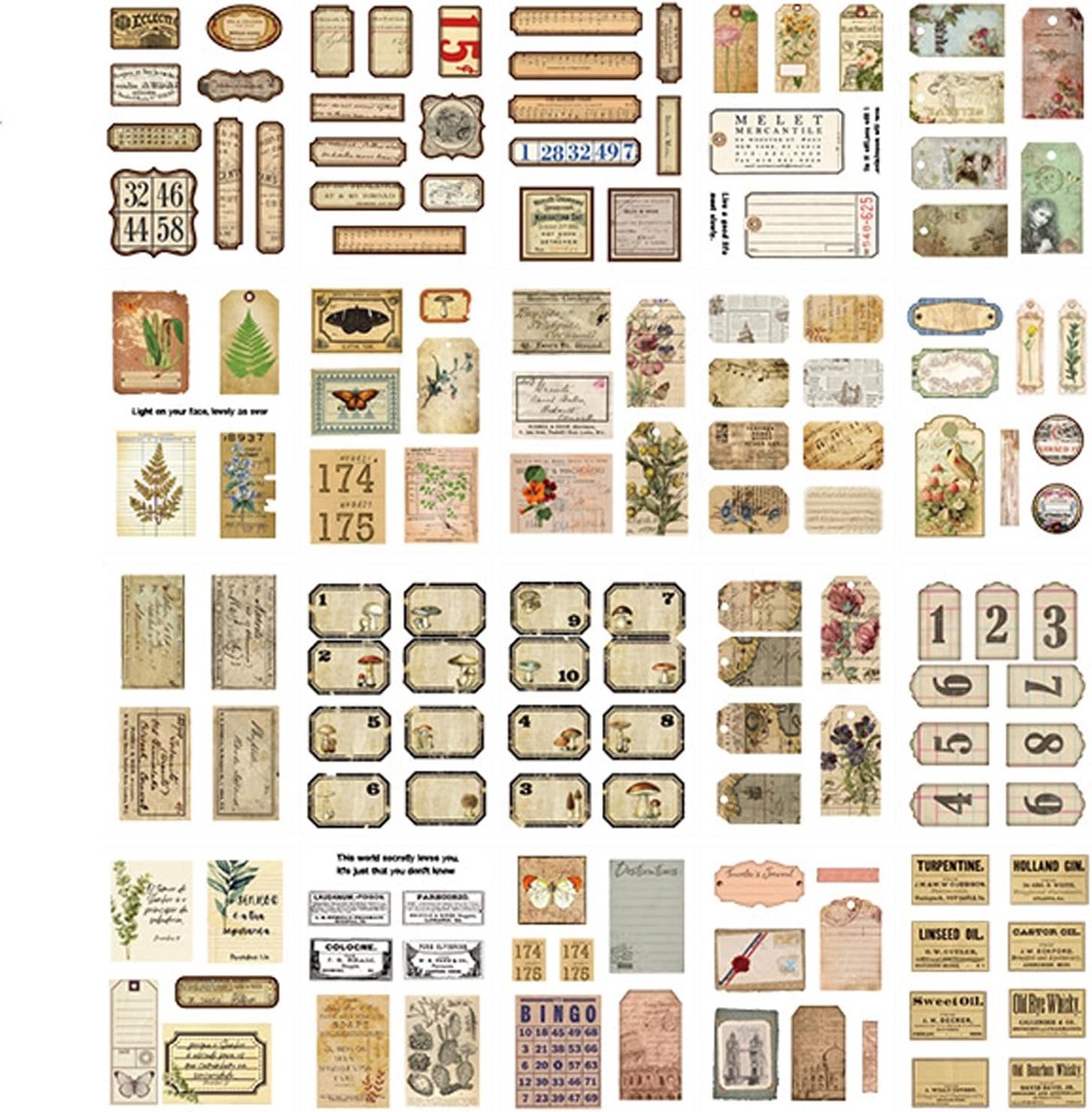 Decoratieve stickers voor scrapbooking - retro esthetiek - waterdicht en duurzaam - uniek voor bullet journal - ShopVlot