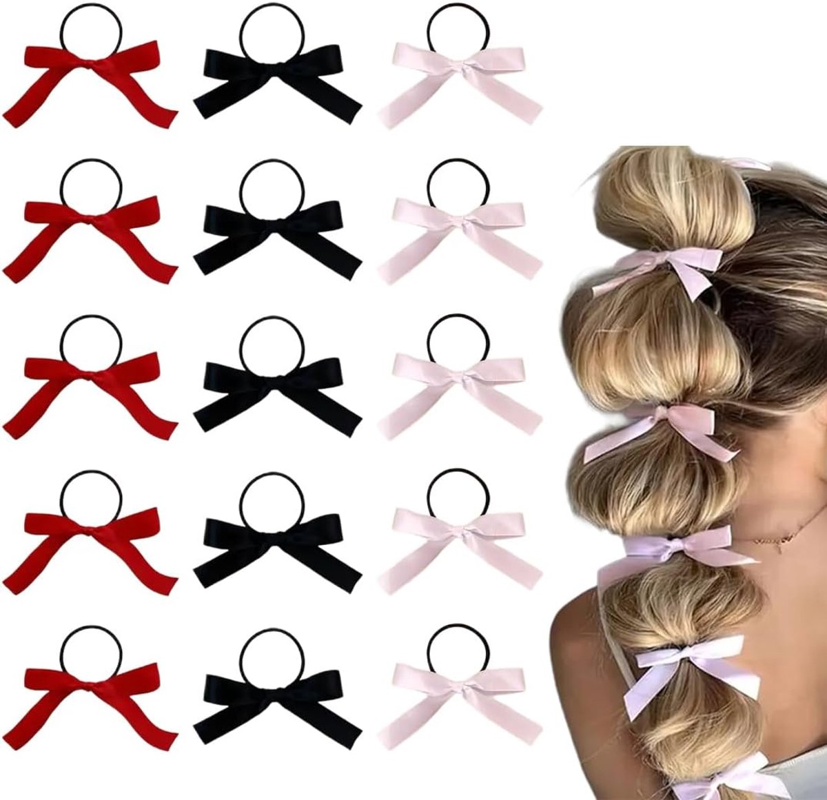 haarelastiekjes mini - strikken - retro stijl - ideaal voor paardenstaarten - ShopVlot